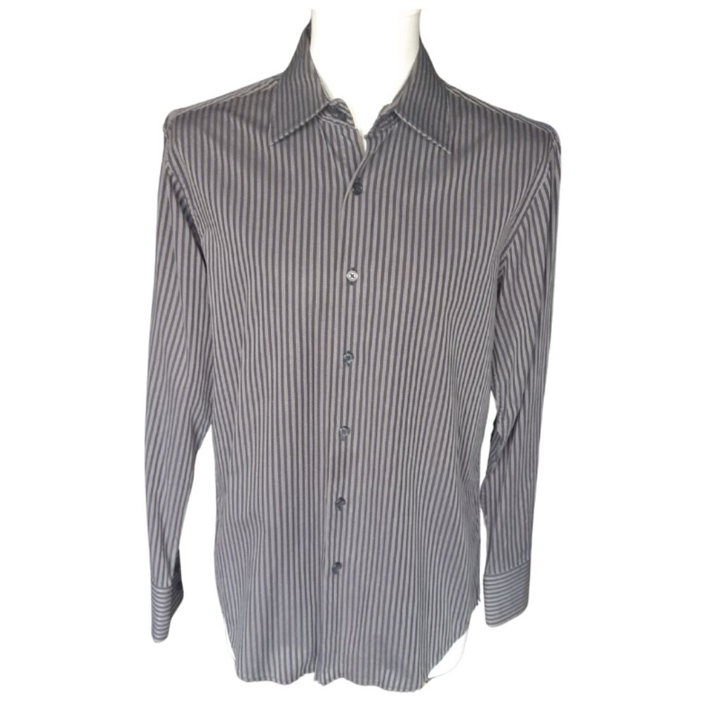INC International Concepts SZ M Bengal Striped 100% Cotton Men's Button Up Shirt